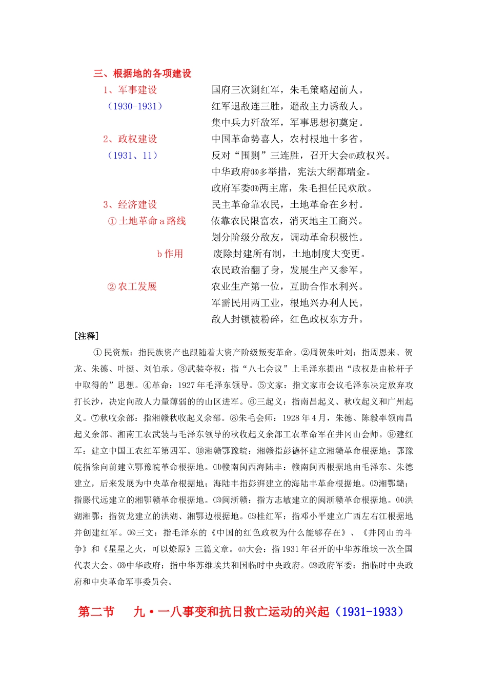 高三历史下册：中国近现代史 速成歌诀（精华版）素材 旧人教版_第2页