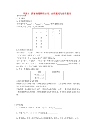 高三数学复习 专题3 简单的逻辑联结词、全称量词与存在量词学案 理 苏科版-苏科版高三全册数学学案