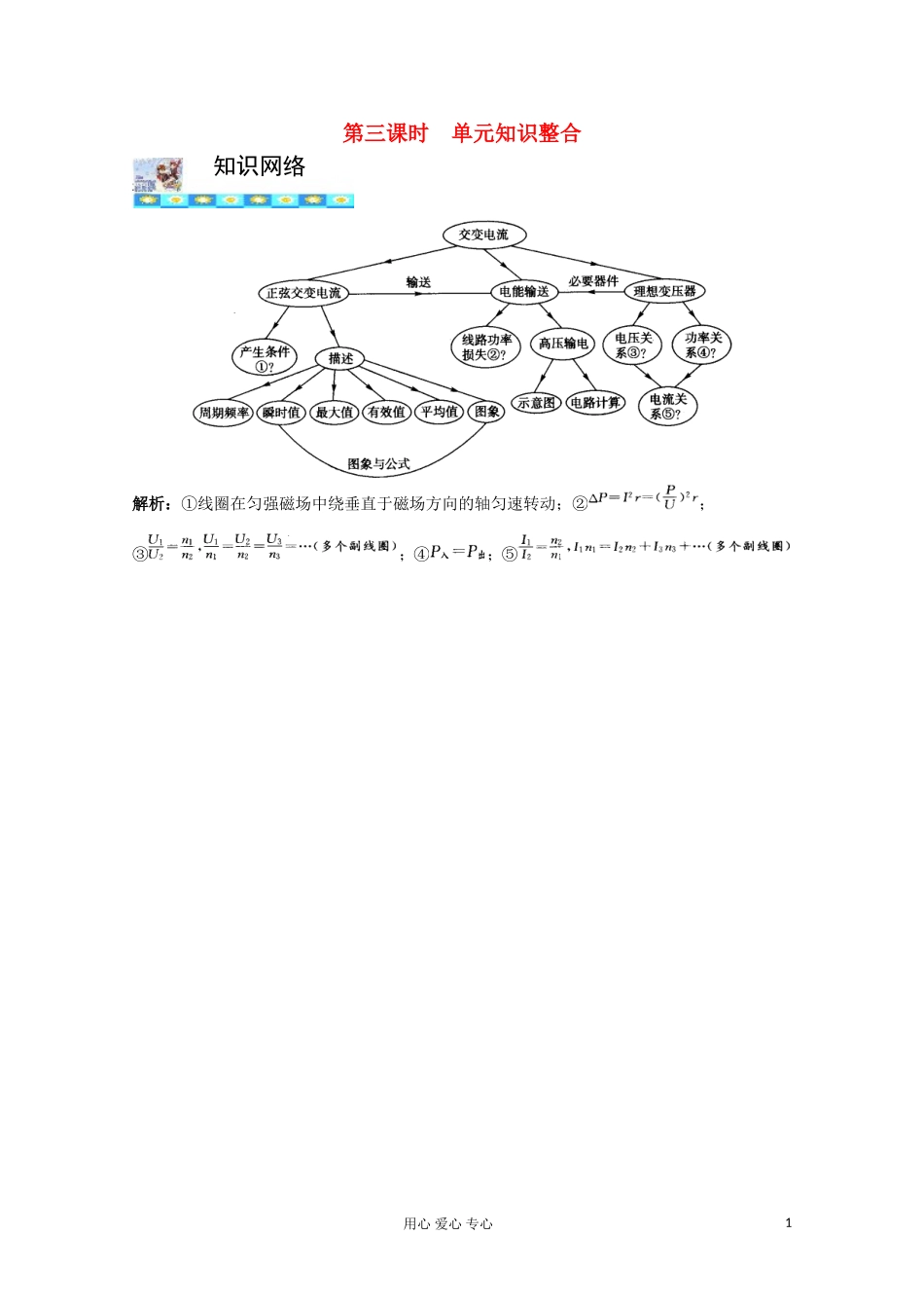 高三物理第一轮复习 10-3单元知识整合学案 新人教版_第1页