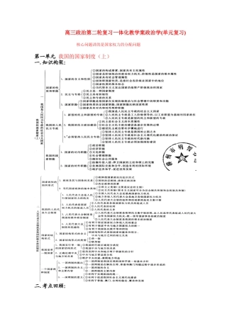 高三政治第二轮复习一体化教学案政治学(单元复习)人教版