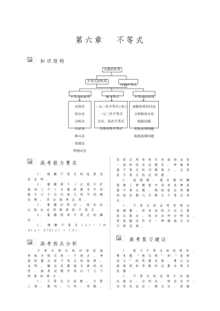 高三数学第六章不等式复习学案