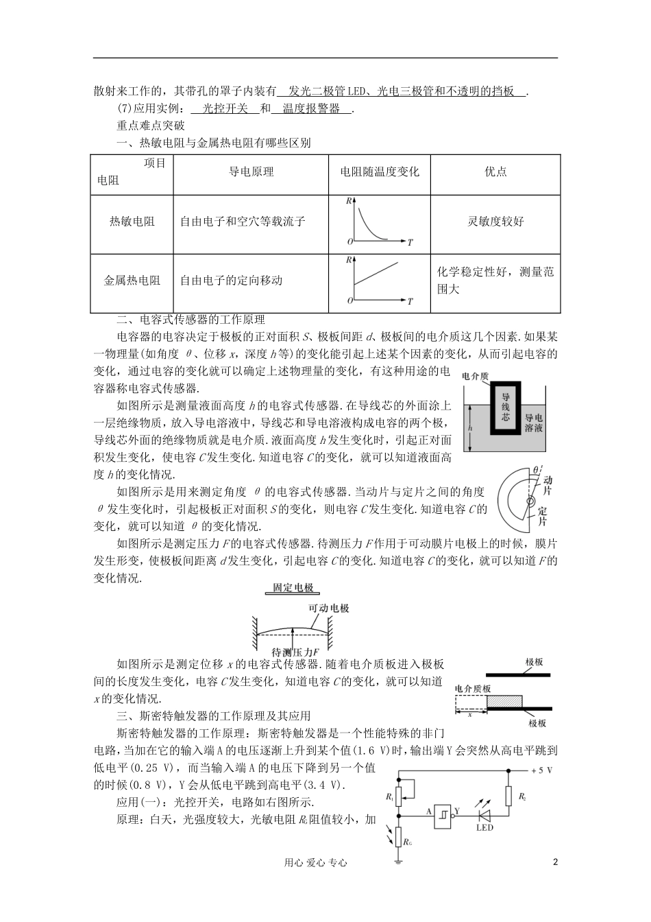 高三物理第一轮复习 传感器的工作原理及其应用 新人教版_第2页