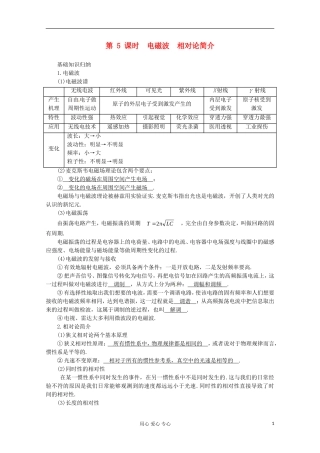 高三物理第一轮复习 电磁波　相对论简介 新人教版