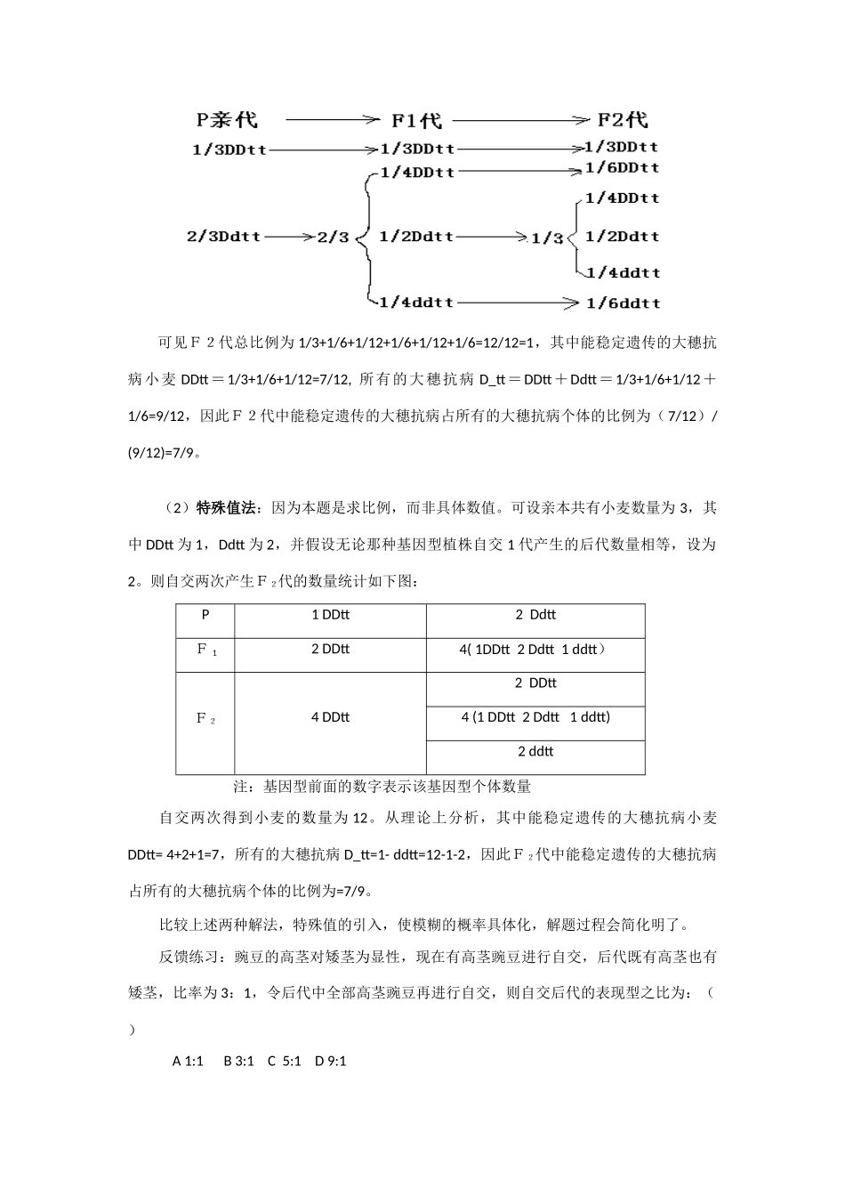 高三生物学习素材：特殊值法在解生物学计算题中的应用_第2页