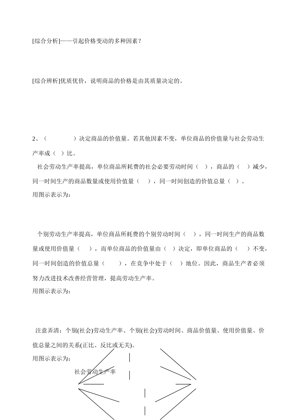 高三政治经济生活第一单元《生活与消费》第二课《多变的价格》学案_第2页