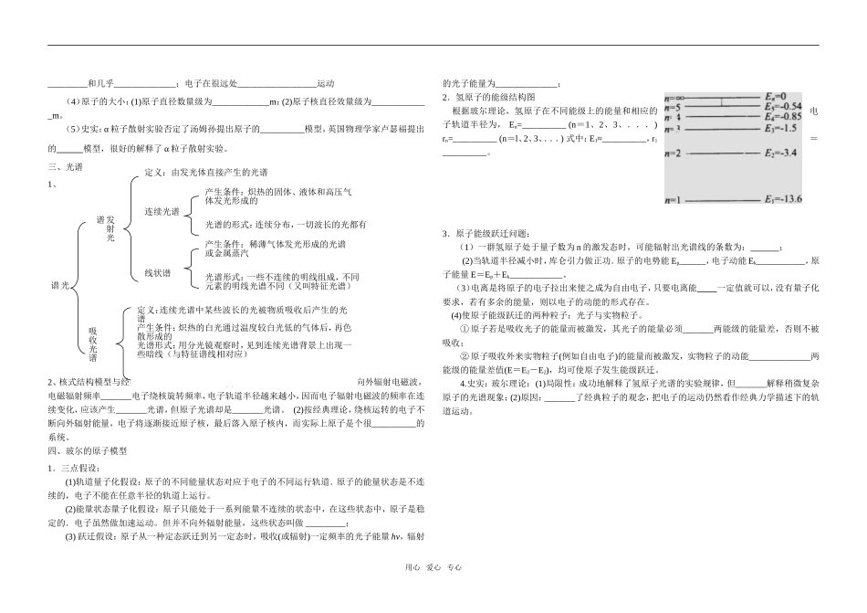 高三物理第十八章 原子结构 复习学案人教版选修3_第2页