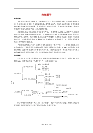 高三物理复习素材：光和原子