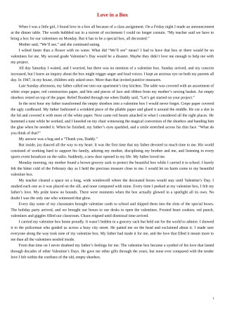 高三英语 Love in a Box 英美短文精选 北师大版选修11