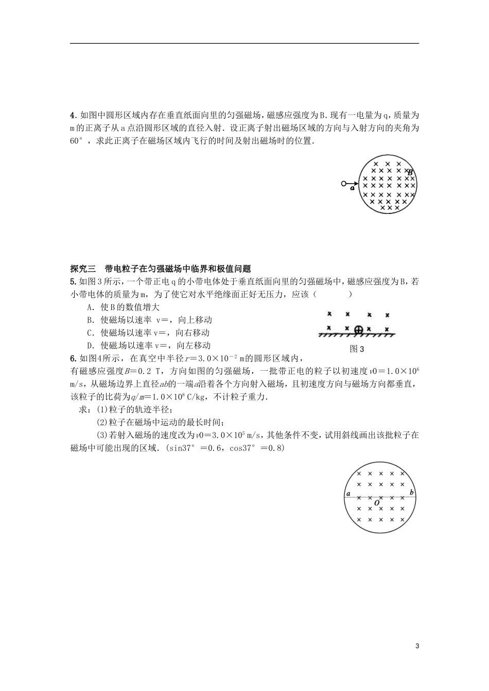 高三物理一轮复习《磁场对运动电荷的作用》学案_第3页