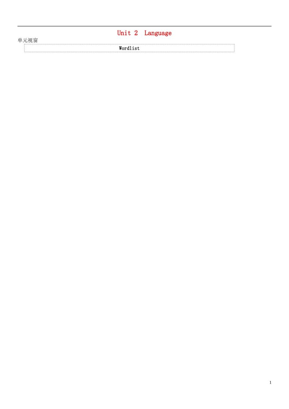 高三英语 专题复习 Unit 2 Language学案（无答案）牛津译林版必修3-牛津版高三必修3英语学案_第1页