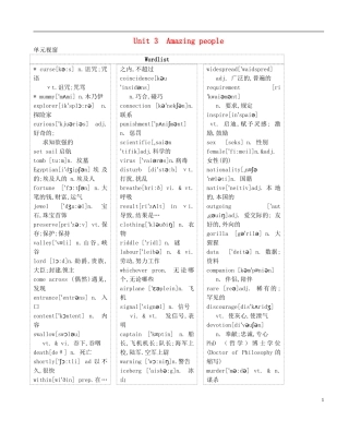 高三英语 专题复习 Unit 3 Amazing people学案（无答案）牛津译林版必修2-牛津版高三必修2英语学案