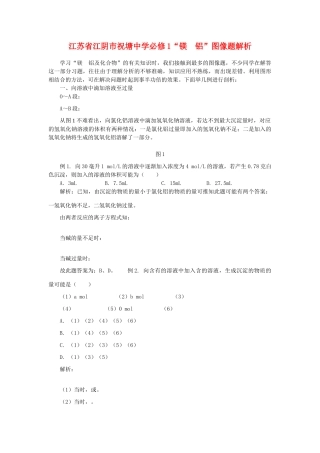高中化学 3.1“镁  铝”图像题解析素材 鲁科版必修1