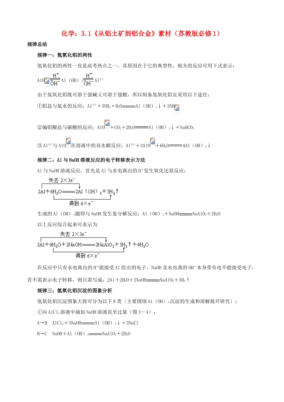 高中化学 3.1《从铝土矿到铝合金》素材 苏教版必修1_第1页