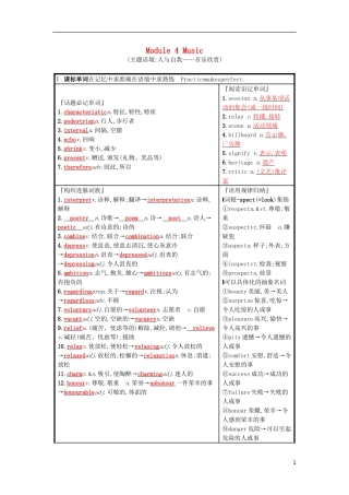 高三英语一轮复习 Module 4 Music 预习案 外研版选修6-外研版高三选修6英语学案