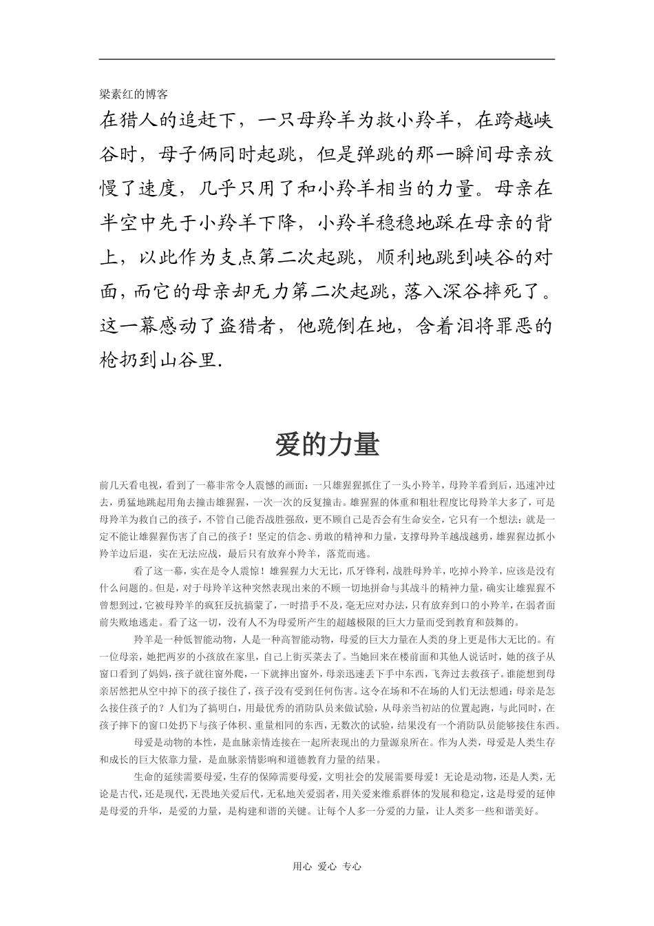 高三语文绵绵亲情作文范文爱的力量素材全国通用_第1页