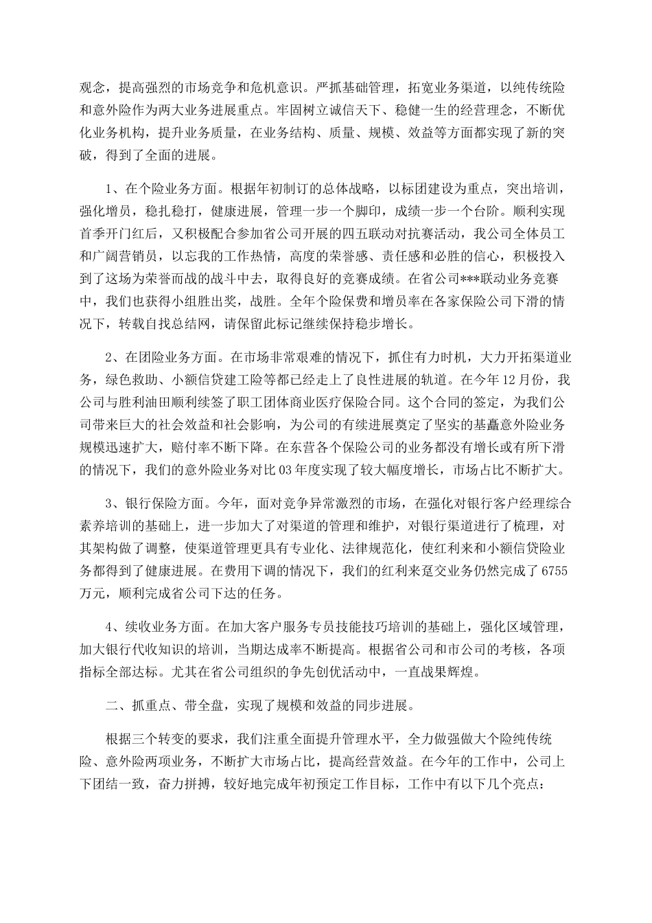 保险公司筹建工作总结范文_第2页