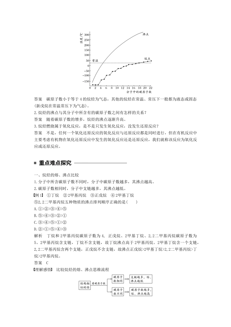 高中化学 专题3 常见的烃 第一单元 脂肪烃 第1课时 烷烃教学案 苏教版选修5-苏教版高二选修5化学教学案_第2页
