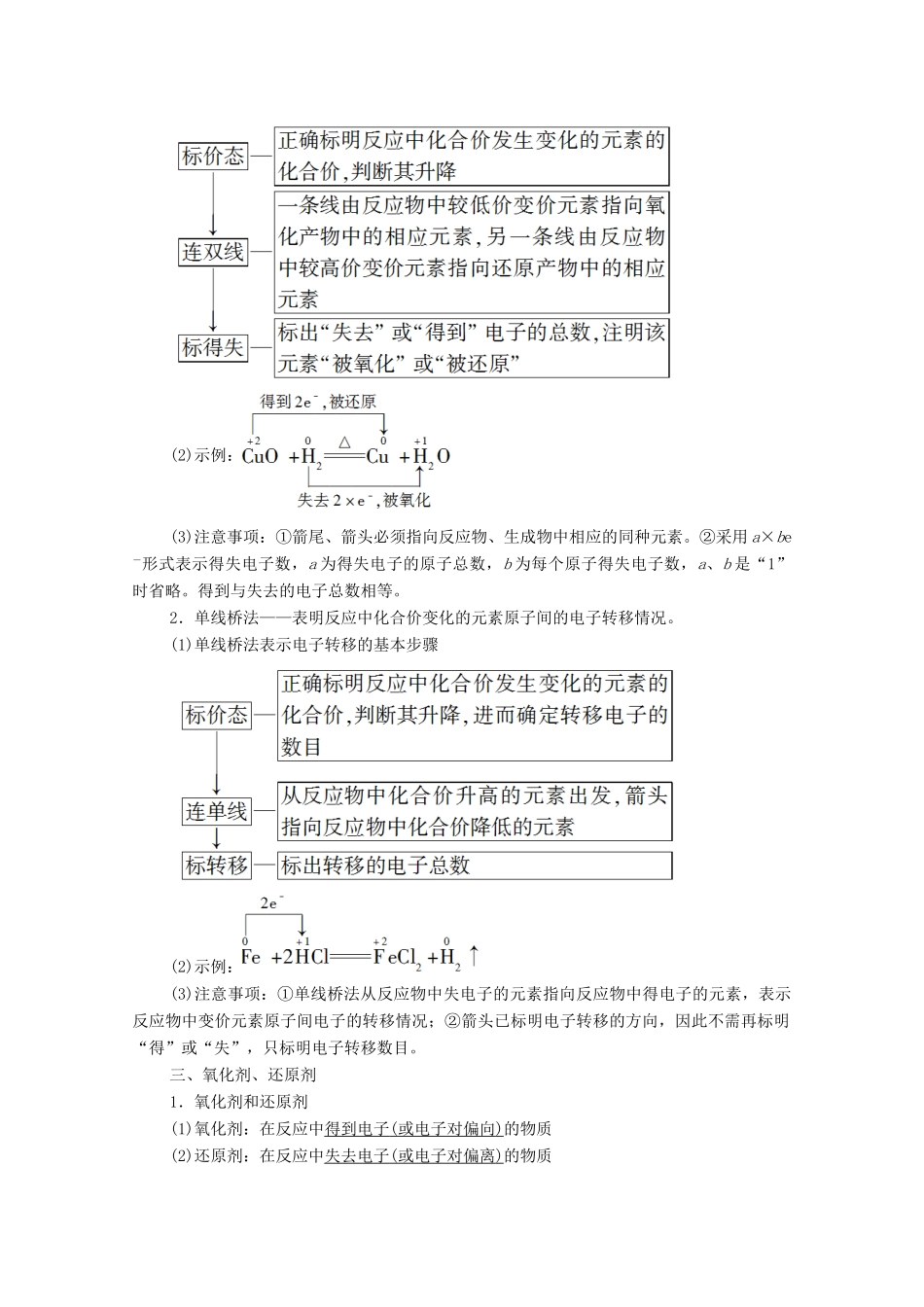 高中化学 专题3 从海水中获得的化学物质 第1单元 第3课时 氧化还原反应教学案 苏教版必修第一册-苏教版高中第一册化学教学案_第2页