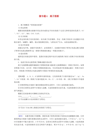 高中化学 专题3 从海水中获得的化学物质 第2单元 微专题4 离子推断教学案 苏教版必修第一册-苏教版高中第一册化学教学案