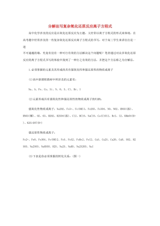高中化学 《氧化剂和还原剂-分解法写复杂氧化还原反应离子方程式》文字素材3 鲁科版必修1