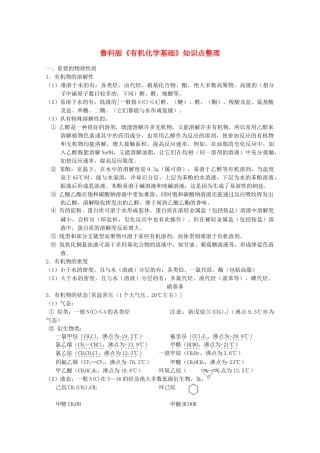 高中化学 《有机化学知识点整理》文字素材1 鲁科版选修5