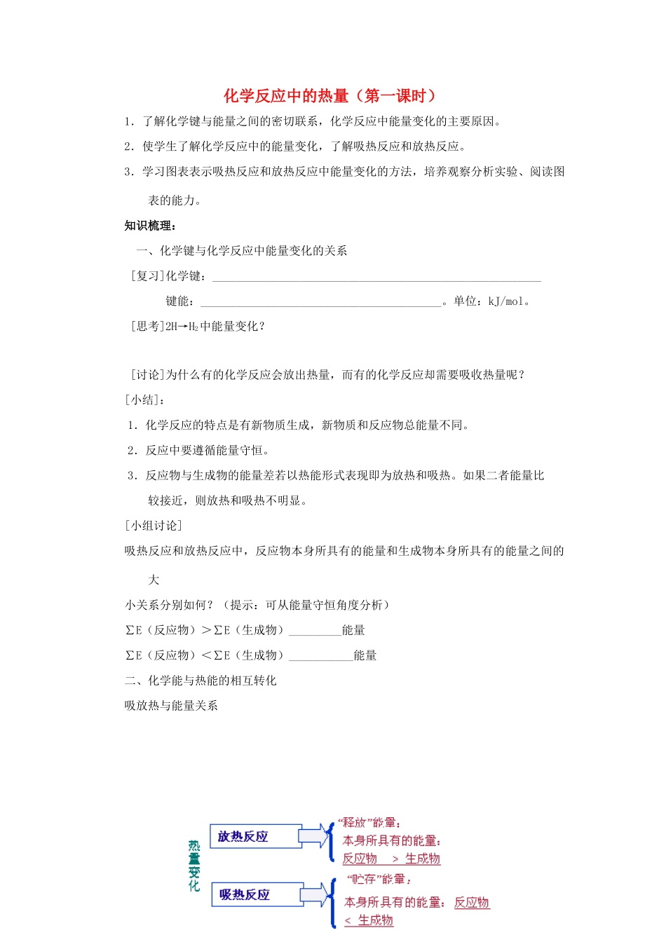 高中化学 专题2 化学反应与能量转化 2.2.1 化学反应中的热量素材 苏教版必修2-苏教版高一必修2化学素材_第1页