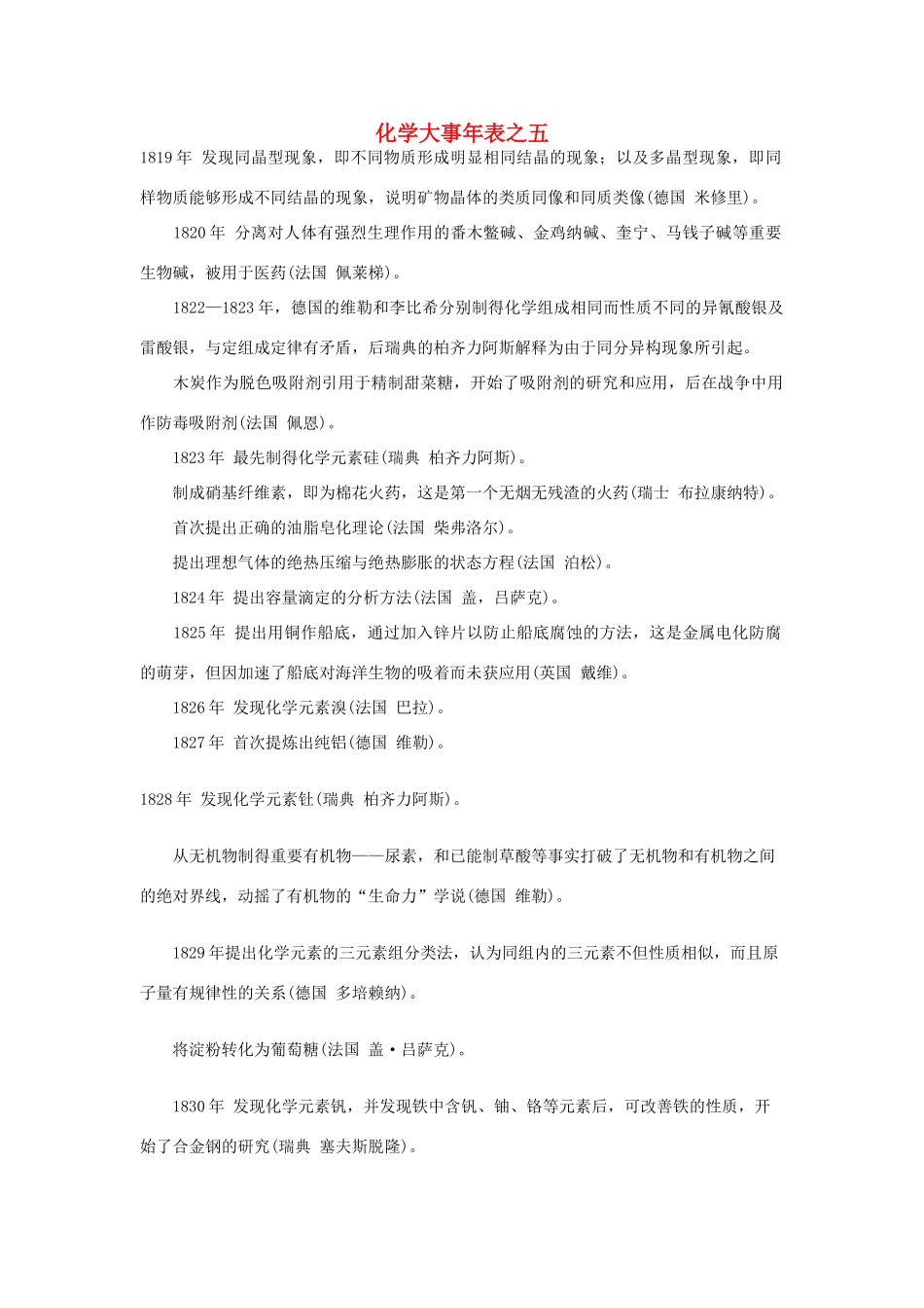 高中化学 大事年表之五素材_第1页