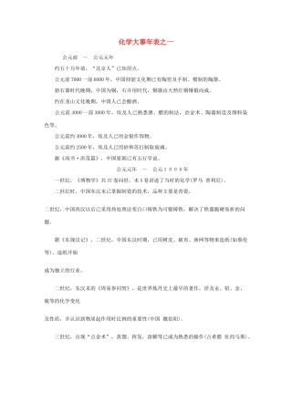 高中化学 大事年表之一素材