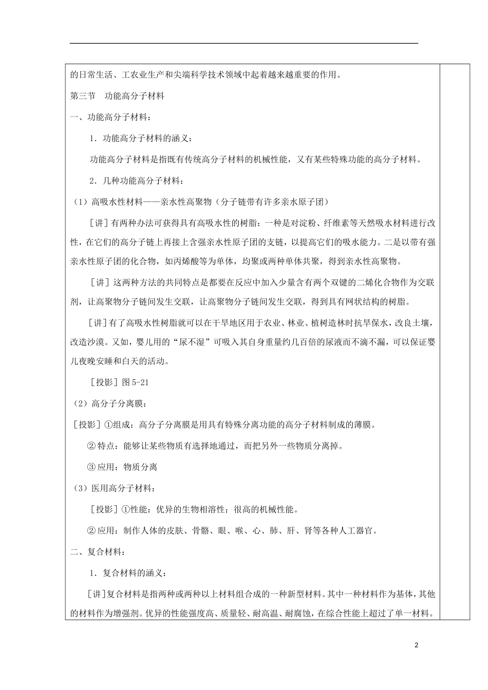 高中化学 专题5.3 功能高分子材料教学案 新人教版选修5-新人教版高二选修5化学教学案_第2页