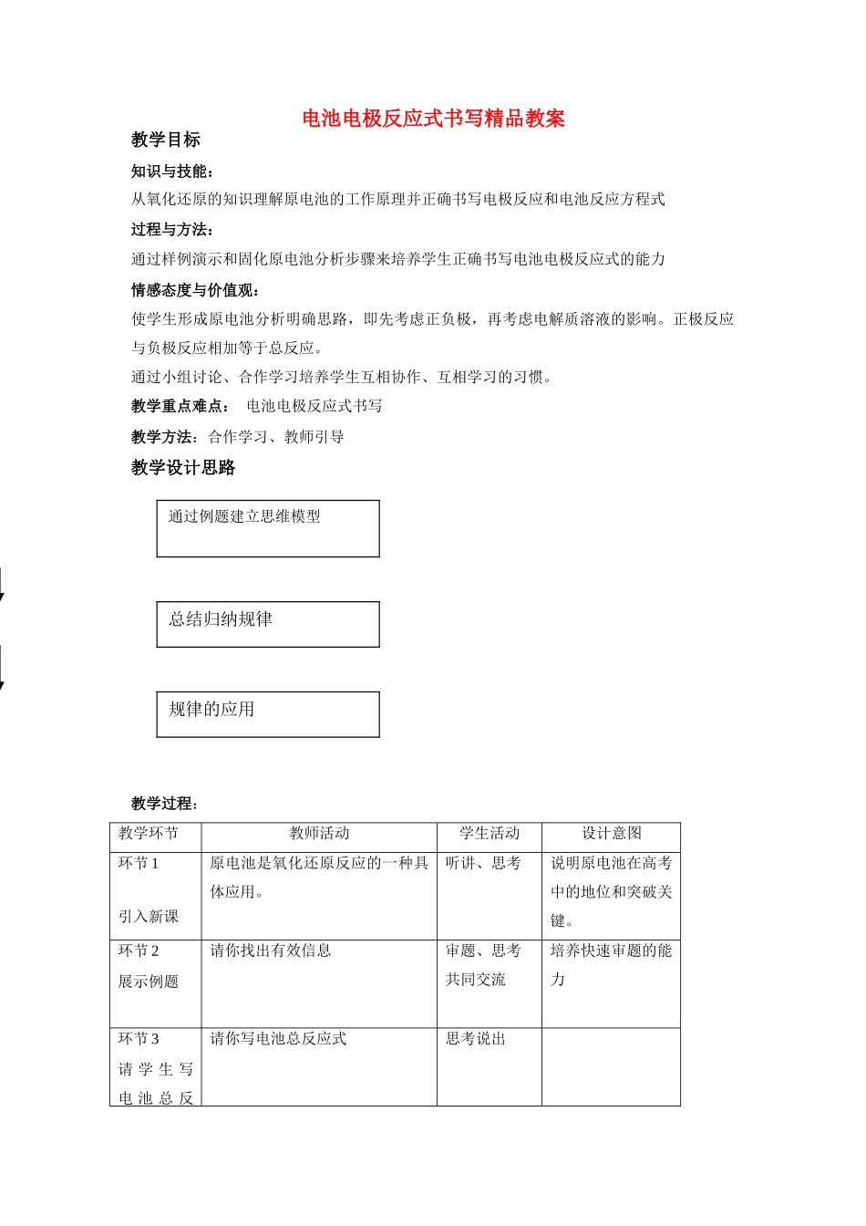 高中化学 电池电极反应式书写素材 新人教版_第1页