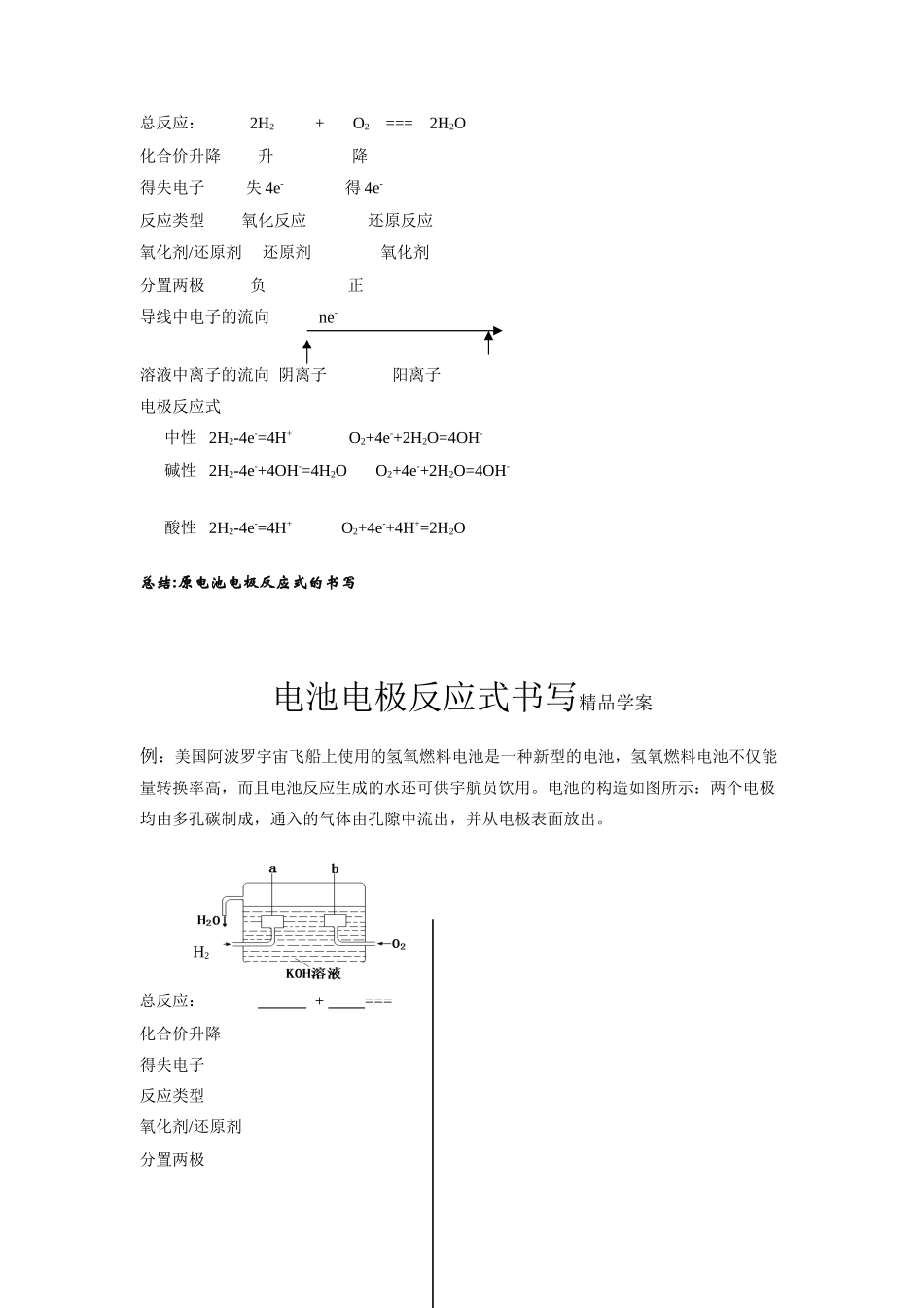 高中化学 电池电极反应式书写素材 新人教版_第3页