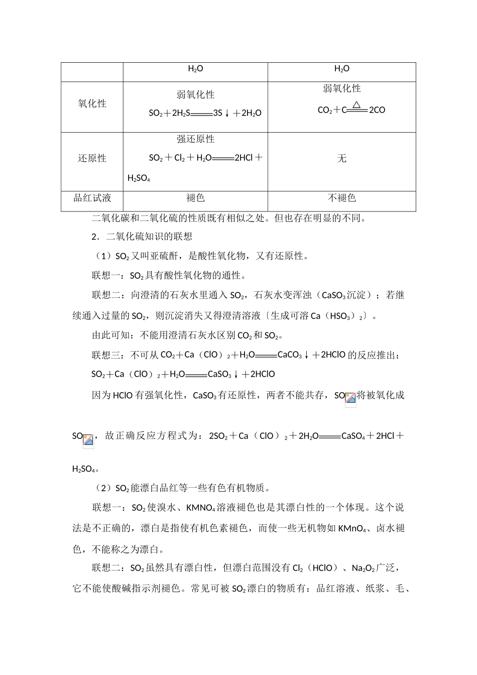 高中化学 含硫化合物的性质和应用素材 苏教版必修1_第3页