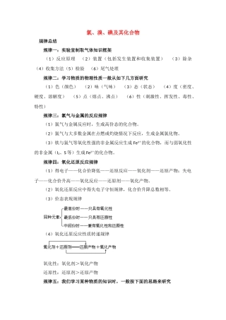 高中化学 氯、溴、碘及其化合物素材 苏教版必修1