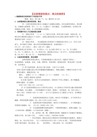 高中化学 物质熔沸点的比较素材 新人教版选修3