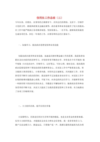 信用社工作总结(三)