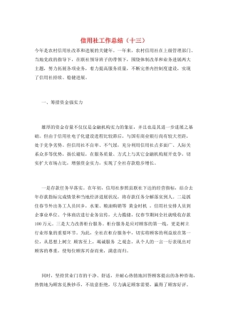 信用社工作总结(十三)