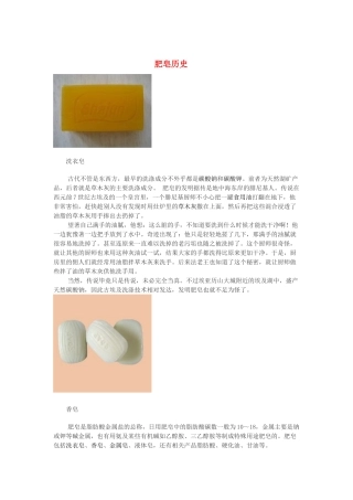 高中化学 第四单元 化学与技术的发展 课题2 表面活性剂精细化学品 肥皂历史素材 新人教版选修2-新人教版高二选修2化学素材