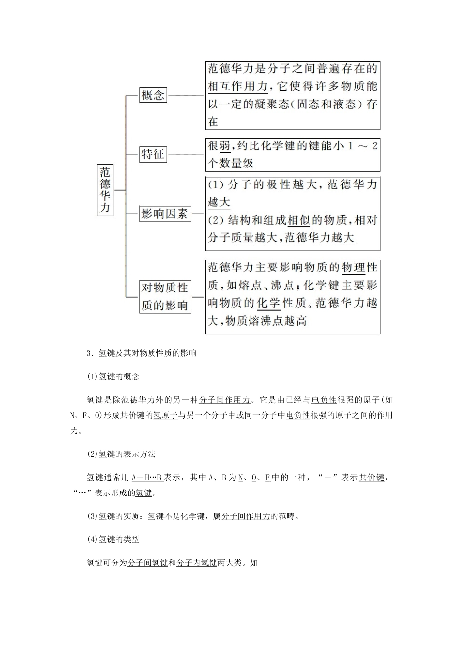 高中化学 第二章 分子结构与性质 3-1 键的极性和分子的极性 范德华力及氢键教学案 新人教版选修3-新人教版高二选修3化学教学案_第3页