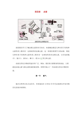 高中化学 第四章 卤素 课本知识的全面介绍素材 新人教版必修1