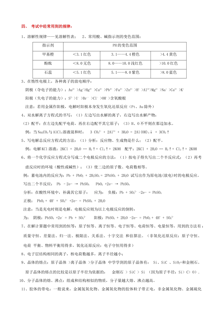 高中化学 详细笔记和总结素材_第3页