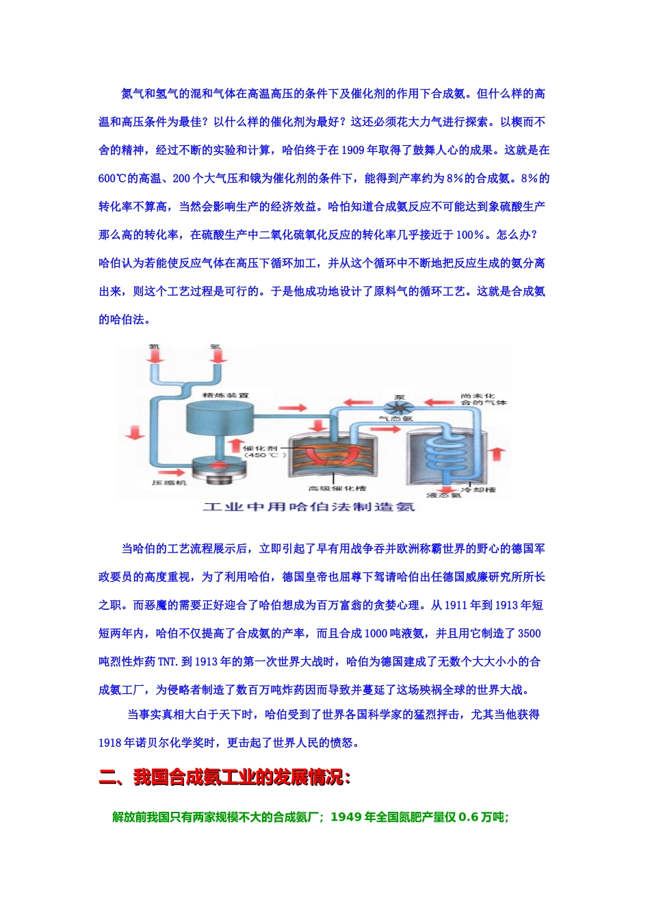 高中化学《人工固氮技术——合成氨》文字素材1 新人教版选修2_第2页