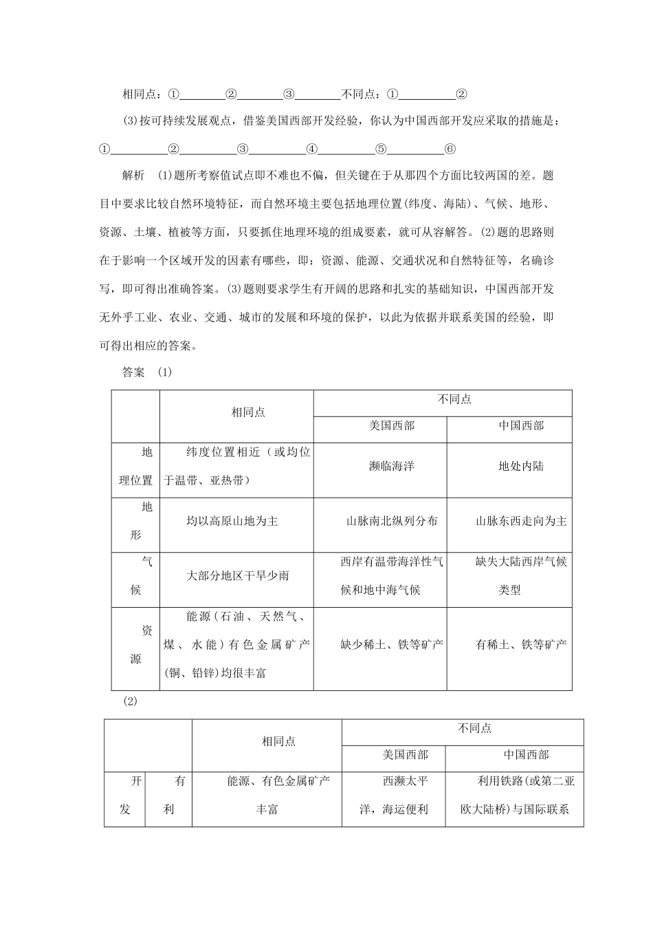 高中地理 1.1《地理环境对区域发展的影响》学案 新人教版必修3-新人教版高中必修3地理学案_第3页