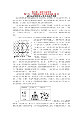 高中地理 2.2《不同等级城市的服务功能》素材 新人教版必修2 