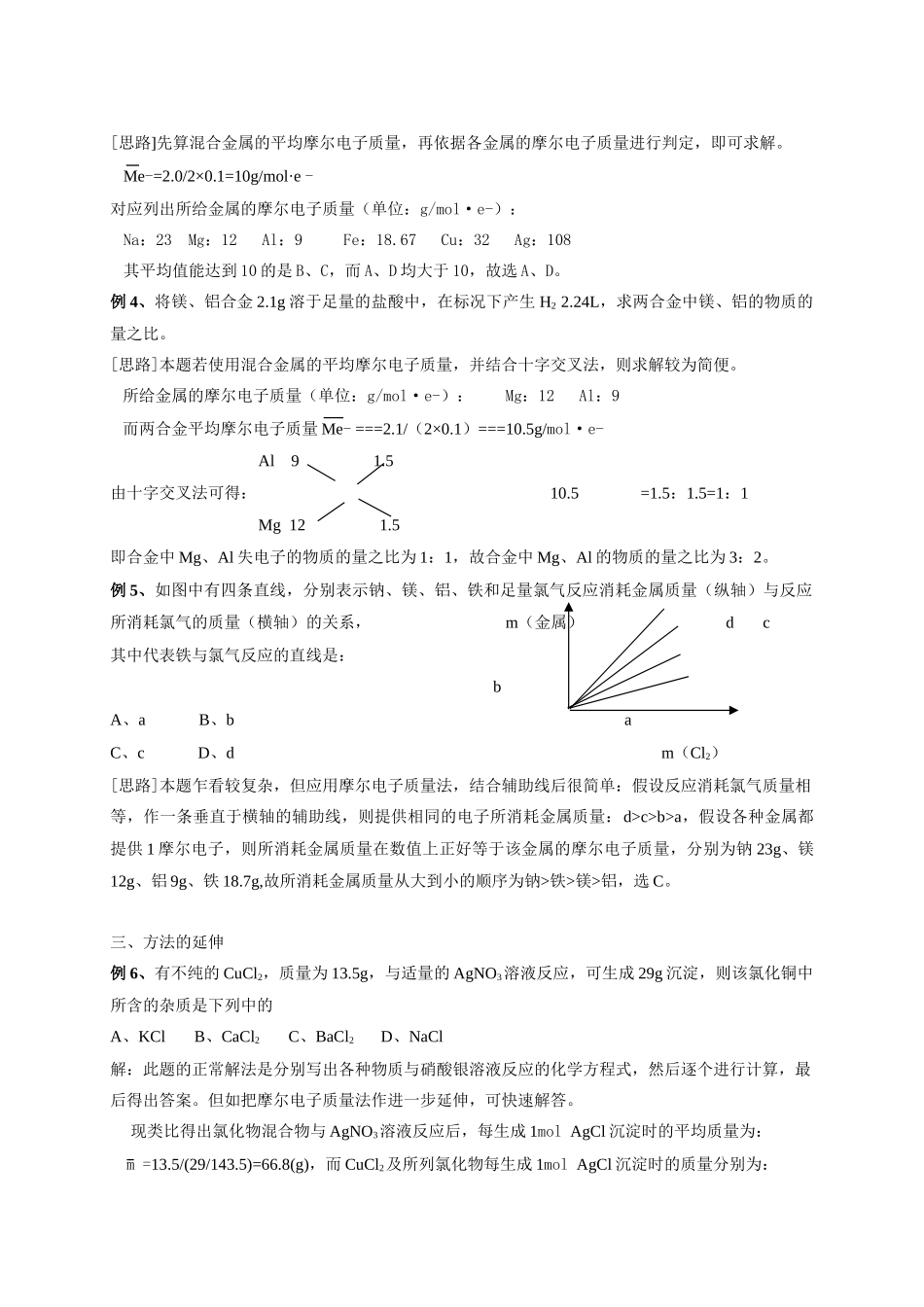 高中化学金属的摩尔电子质量及其应用_第2页