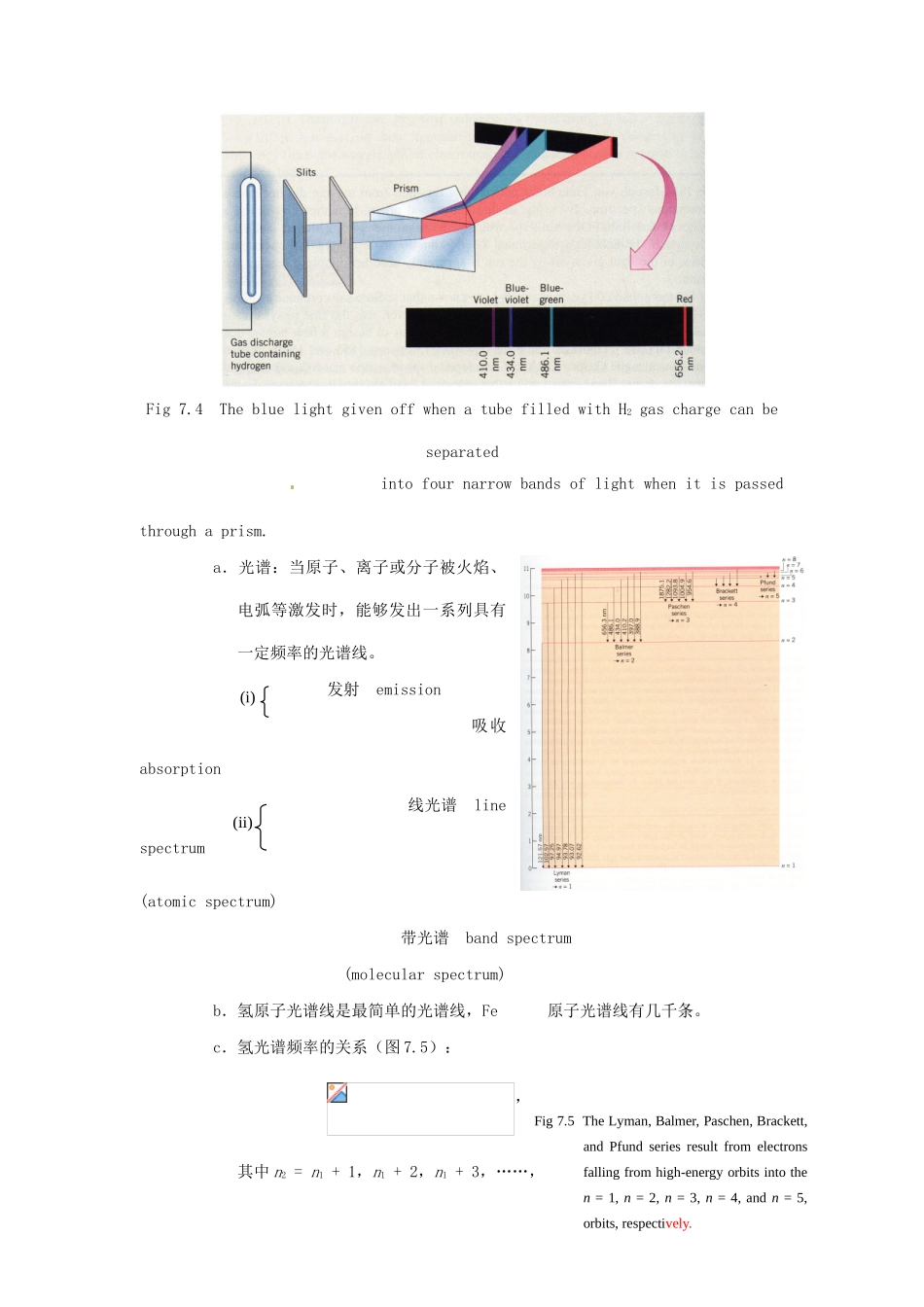 高中化学竞赛辅导 无机化学 7.2氢原子光谱和能级的概念知识点素材-人教版高中全册化学素材_第3页