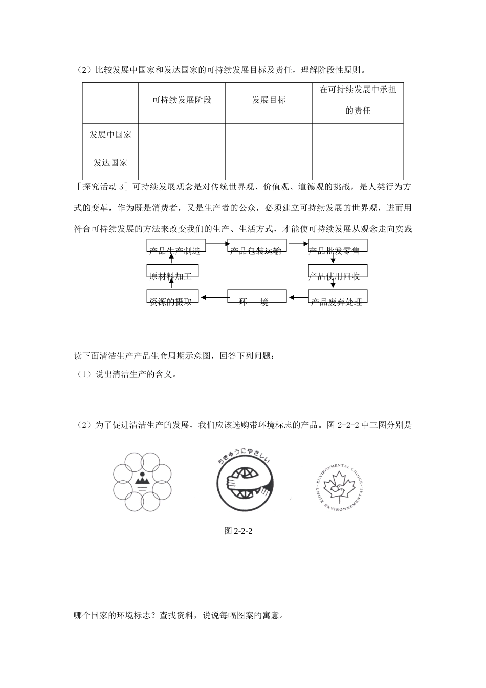 高中地理 2.2《可持续发展的基本内涵》学案 鲁教版必修3_第2页