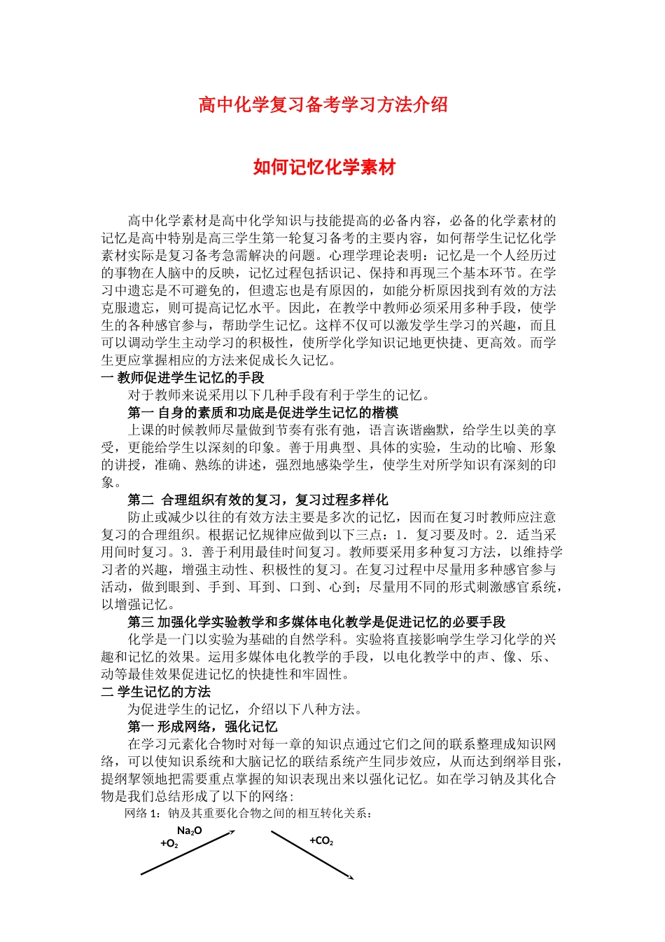 高中化学复习备考学习方法介绍——如何记意化学素材_第1页
