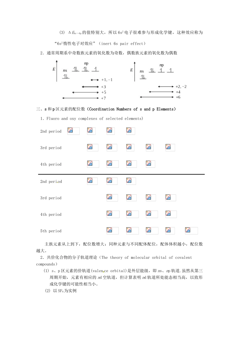 高中化学竞赛辅导 无机化学 s区和p区元素化学引言知识点素材-人教版高中全册化学素材_第2页