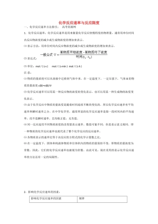 高中化学：2.1 化学反应速率与反应限度 相关素材苏教版必修2