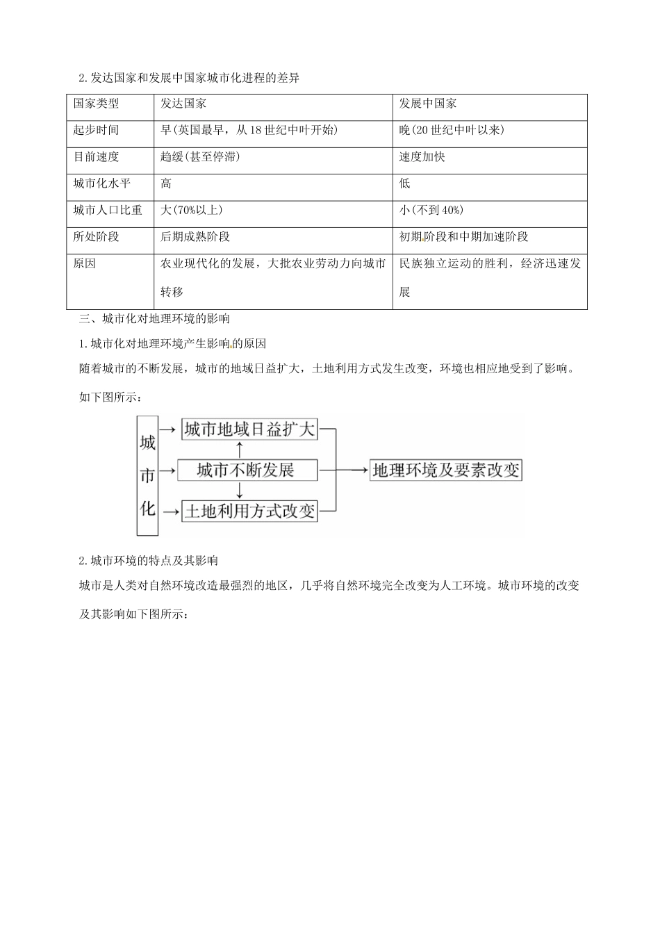 高中地理 2.3 城市化导学案 新人教版选修2_第3页